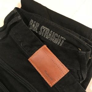 Madewell Rail straight jeans in black-size 30x34